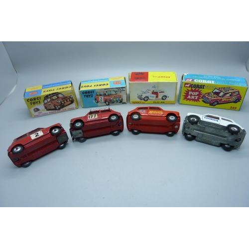 871 - Four Corgi Toys model Minis, (reproduction boxes)