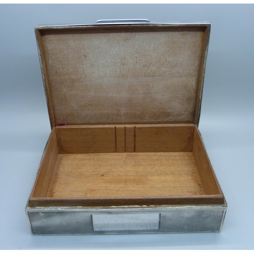 897 - A silver cigarette box, 16.5cm wide