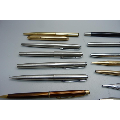 917 - Twenty pens including Mordan, two Fisher Space Pens, Parker, Cross and Conway Stewart