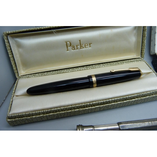 951 - Sheaffer, Parker and other pens, one Sheaffer with 14k gold nib