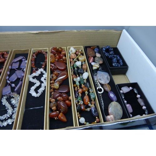 965 - A collection of semi-precious stone set jewellery,(22 pieces)