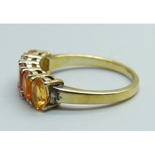 991A - A silver gilt and sunstone ring, S