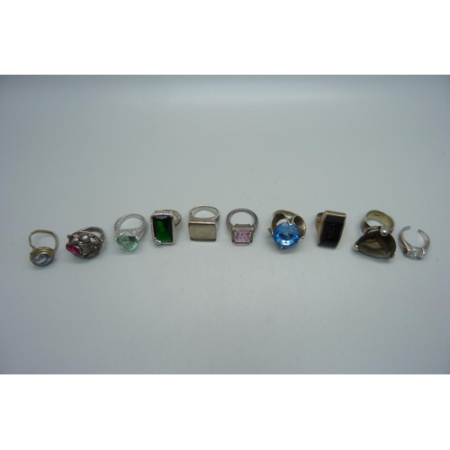 994 - Ten silver rings