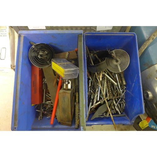 2007 - Three containers of tools and wooden box of punches