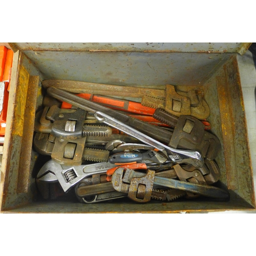 2012 - Qty of Stilson wrenches in metal box