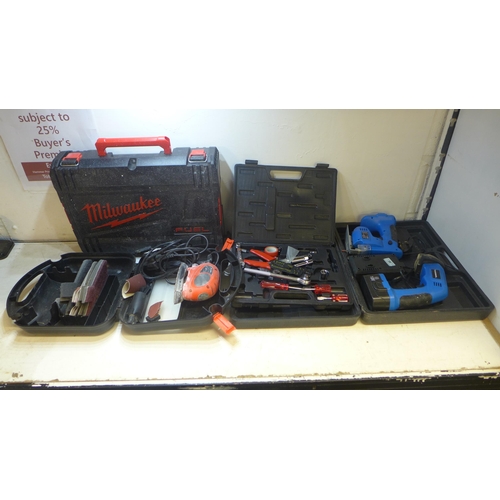 2015 - Selection of power tools and cases including Milwaukee, Power House and Black & Decker and one other... 