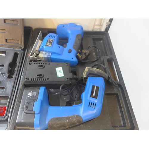 2015 - Selection of power tools and cases including Milwaukee, Power House and Black & Decker and one other... 