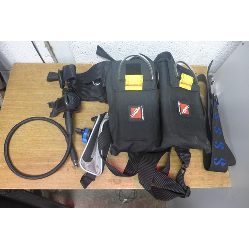 2037 - Qty. of diving equipment including Oceanic GT3 regulator, Beaver weight vest, etc.