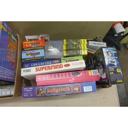 2052 - Two boxes of board games including Labyrinth, Stanley Excavator and more