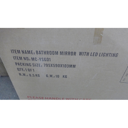 2142 - Bathroom mirror with LED lighting - unused in box