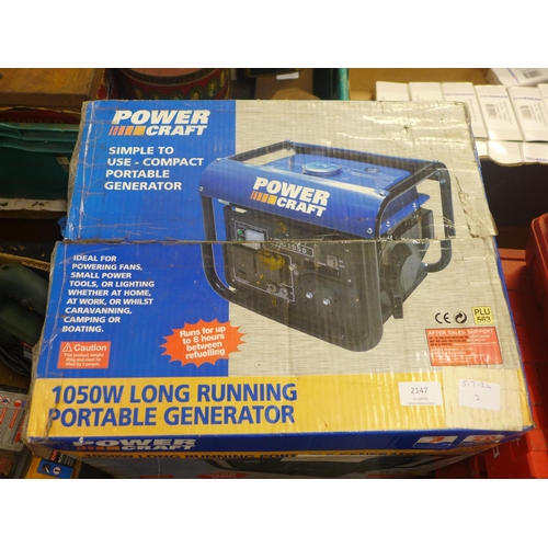 2147 - Power Craft 1050w long running portable generator