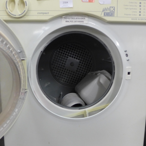 2304 - White Knight dryer - failed electrical safety test due to insulation resistance - sold as scrap only