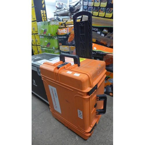 2361 - Large plastic storage case on wheels