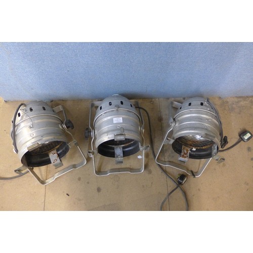 266A - A set of three chrome theatre spotlights