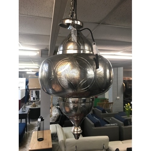 1463 - An Emporio Arts silver Moroccan style pendant lamp