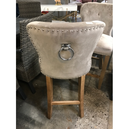 1468 - A pair of Arlo taupe barstools  * This lot is subject to VAT