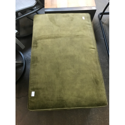 1473 - A moss green upholstered storage footstool