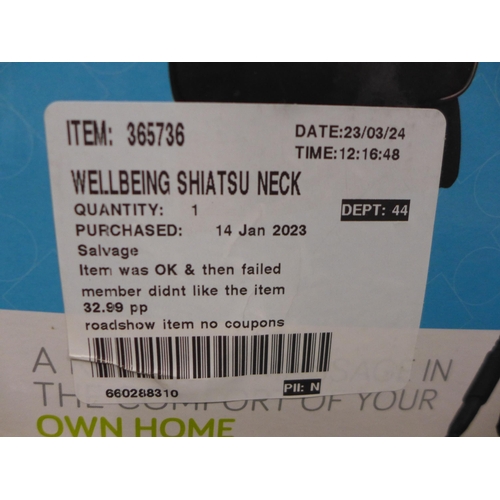 3010 - Wellbeing Shiatsu Neck Massager (289-204) * This lot is subject to VAT