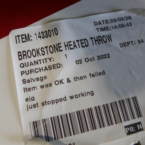 3012 - Brookstone Heated Throw (50 x 60)   (289-216) * This lot is subject to VAT