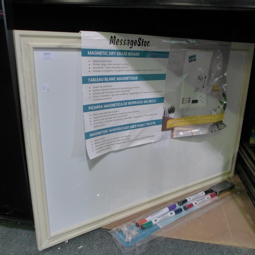 3032 - Magnetic Wood Frame Dry Erase Board (289-223) * This lot is subject to VAT