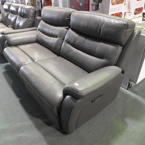 3033 - Fletcher 2.5 Seat Power Recliner Leather Sofa, original RRP £999.99 + VAT (289-224) * This lot is su... 