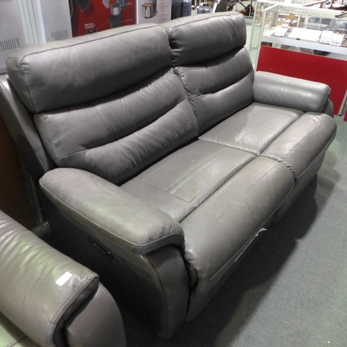 3033 - Fletcher 2.5 Seat Power Recliner Leather Sofa, original RRP £999.99 + VAT (289-224) * This lot is su... 