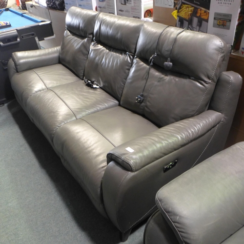 3034 - Barrett 3 Seater Leather Power Reclining Sofa, original RRP £849.99 + VAT (289-427) * This lot is su... 