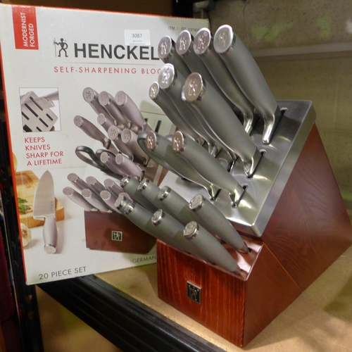 3087 - Henckels Self Sharpening Knife Block With Knives, original RRP £144.99 + VAT (289-366) * This lot is... 