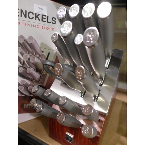 3087 - Henckels Self Sharpening Knife Block With Knives, original RRP £144.99 + VAT (289-366) * This lot is... 