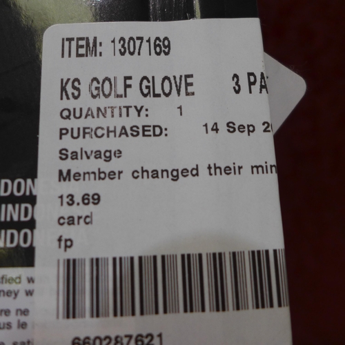 3097 - Kirkland Signature Golf Gloves (3 Pack) (289-124) * This lot is subject to VAT