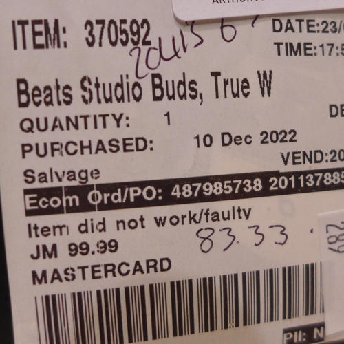 3117 - White Beats Studio Buds (model:- MJ4Y3ZM/A) (289-72) * This lot is subject to VAT