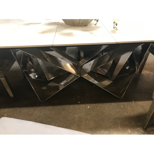 1500 - A Marvel extending dining table and six Chelsea grey chairs  * This lot is subject to VAT