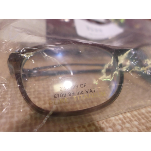 3133 - Jaeger Brown Crystal Plastic Glasses and FGX Men's Metal Lyden Glasses - Damaged - (289-226,236) * T... 