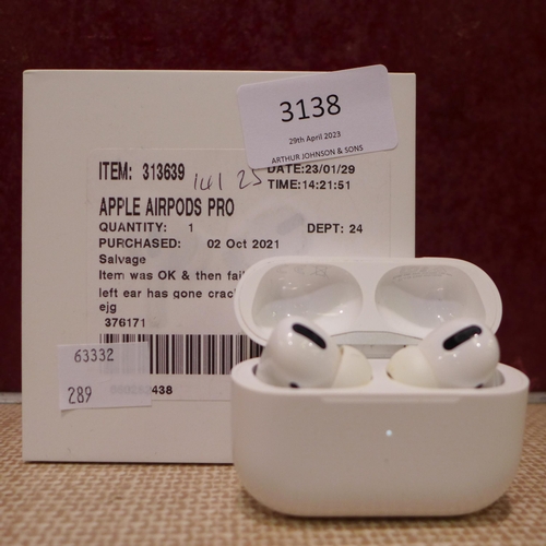 3138 - Apple Airpods Pro (MWP22ZM/A), original RRP £189.99 + VAT (289-228) * This lot is subject to VAT