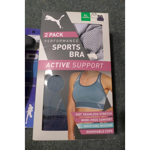 3167 - Women's Head gloves, sports pants and Puma bras * this lot is subject to VAT