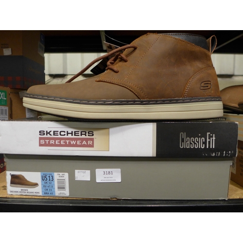 3181 - Pair of men's brown Skechers boots - UK size 12 * this lot is subject to VAT