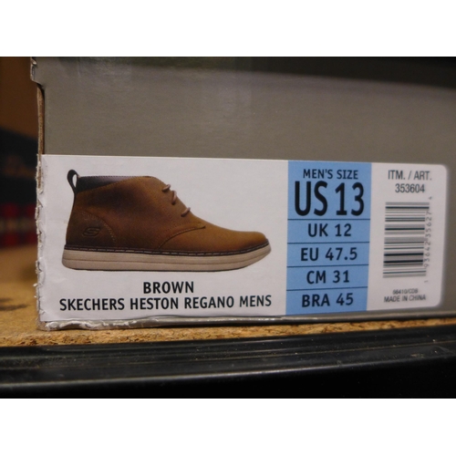 3181 - Pair of men's brown Skechers boots - UK size 12 * this lot is subject to VAT