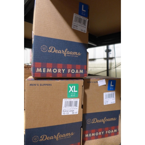 3182 - 3 Pairs of men's Dearfoam slippers (2 x L 10-11) & (1 x XL 12-13) * this lot is subject to VAT