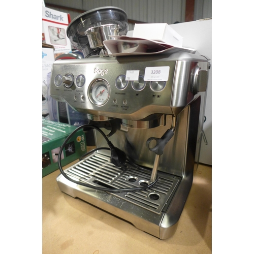 3208 - Sage Pump Coffee Machine, original RRP £449.99 + VAT (288-91) * This lot is subject to VAT