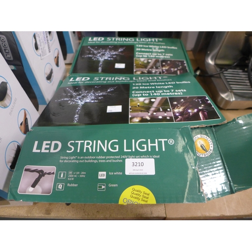 3210 - 2 x LED White String Lights (20m) (288-98,99) * This lot is subject to VAT