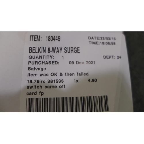 3268 - Belkin 8-Way Socket Surger Protector   (289-56) * This lot is subject to VAT