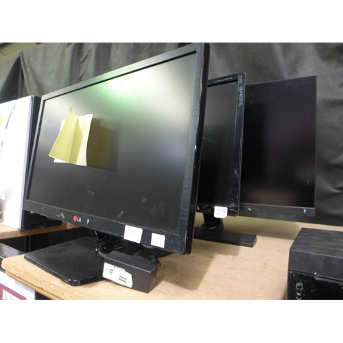 3395 - Three monitors (Two LG, One Benq) * this lot is subject to VAT