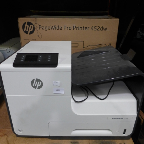 3404 - HP Page Wide Pro wireless printer (452 dw) * this lot is subject to VAT