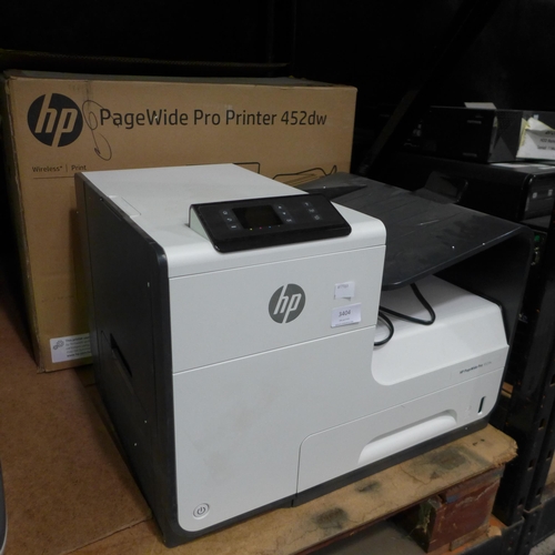 3404 - HP Page Wide Pro wireless printer (452 dw) * this lot is subject to VAT