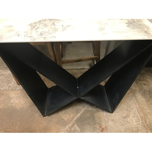 1512 - A Marvel black console table  * This lot is subject to VAT