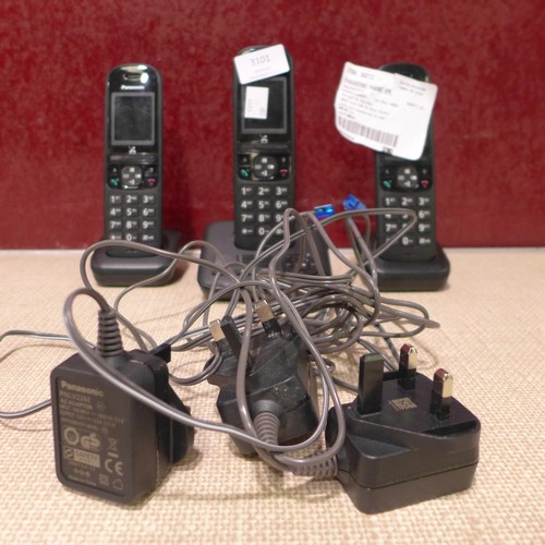 3101 - Panasonic Phone System (model:- KX-TGH723EB) (289-408) * This lot is subject to VAT