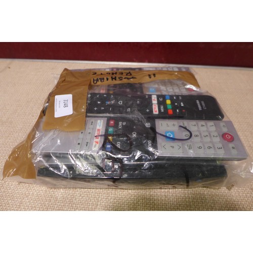 3148 - Bag of miscellaneous Toshiba TV Remotes   * This lot is subject to vat