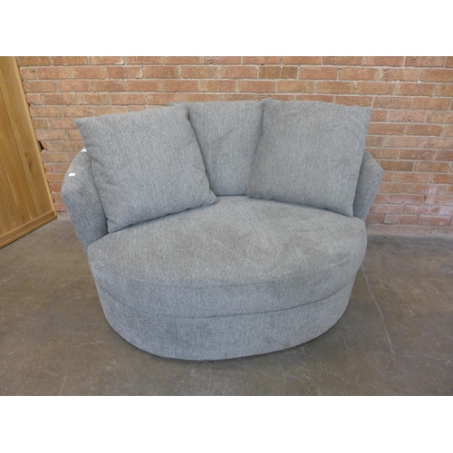 1336 - Fabric Light Grey Fabric Swivel Chair, original RRP £441.66 + VAT (H=100cm x W=135cm x D=100cm) (416... 