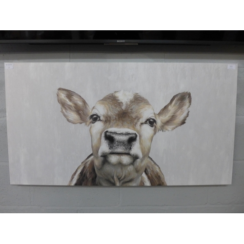 1394 - A canvas print of a cow, DM007C * this lot is subject to VAT