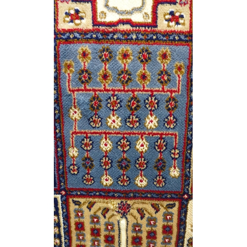 1504 - An ivory ground Cashmere runner, with Persian panel design, 300 x 80cm